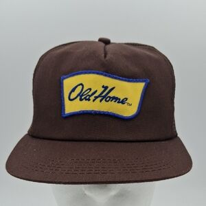 Old Home Brown Cap with Yellow and Blue Patch Vintage